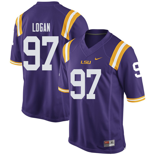 Men #97 Glen Logan LSU Tigers College Football Jerseys Sale-Purple - Click Image to Close